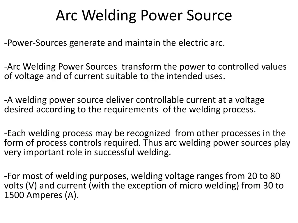 arc welding power source
