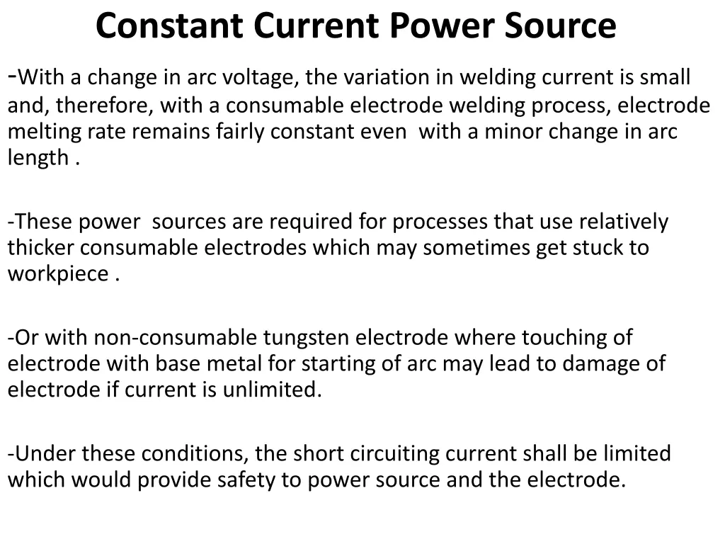 constant current power source with a change