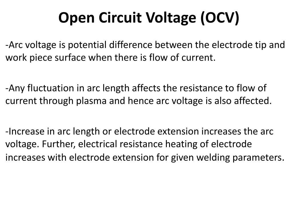 open circuit voltage ocv
