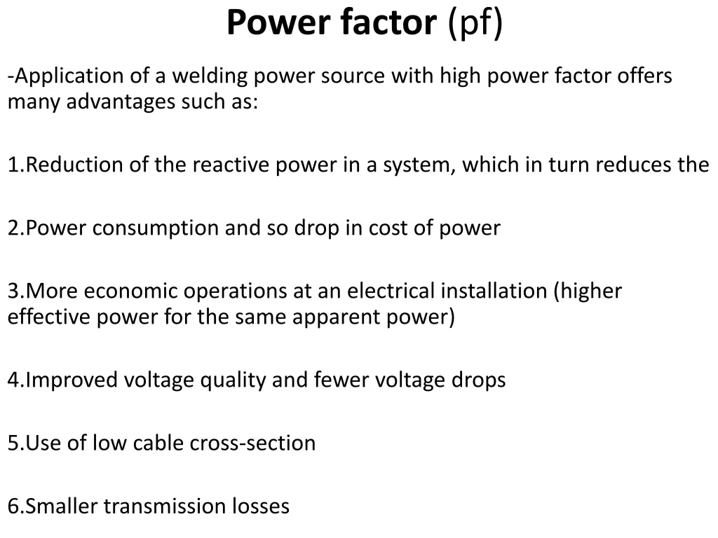power factor pf 1