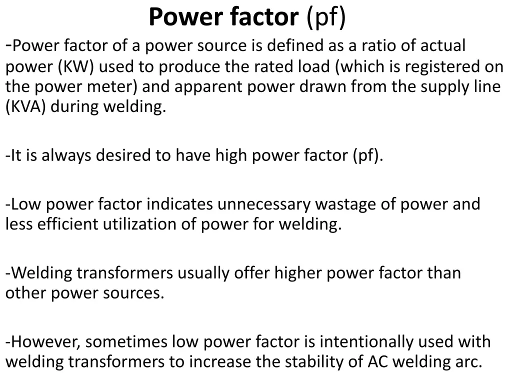 power factor pf