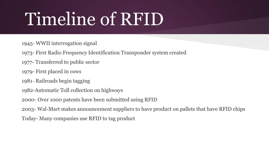 timeline of rfid