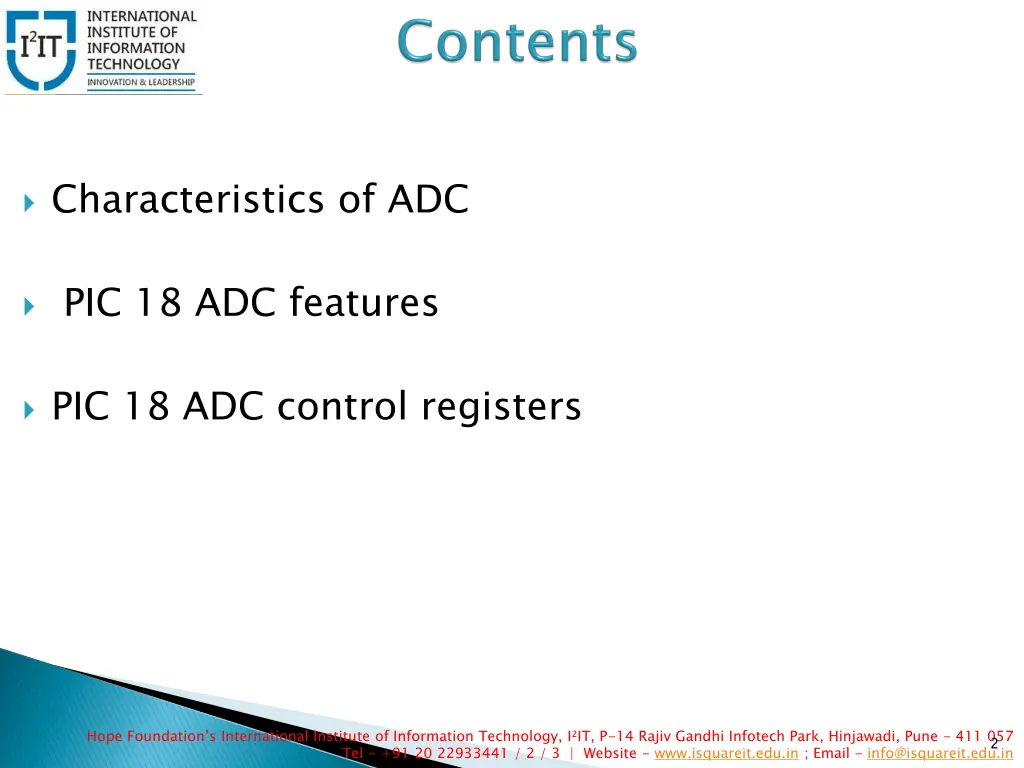 characteristics of adc