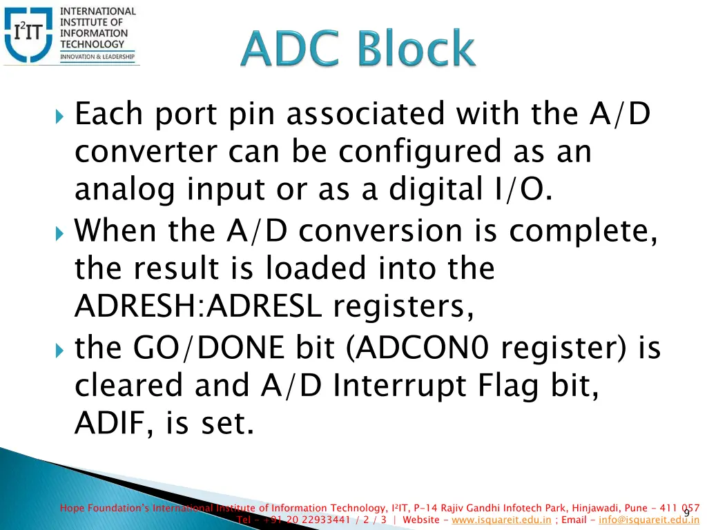 each port pin associated with the a d converter