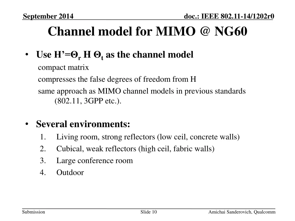 september 2014 channel model for mimo @ ng60