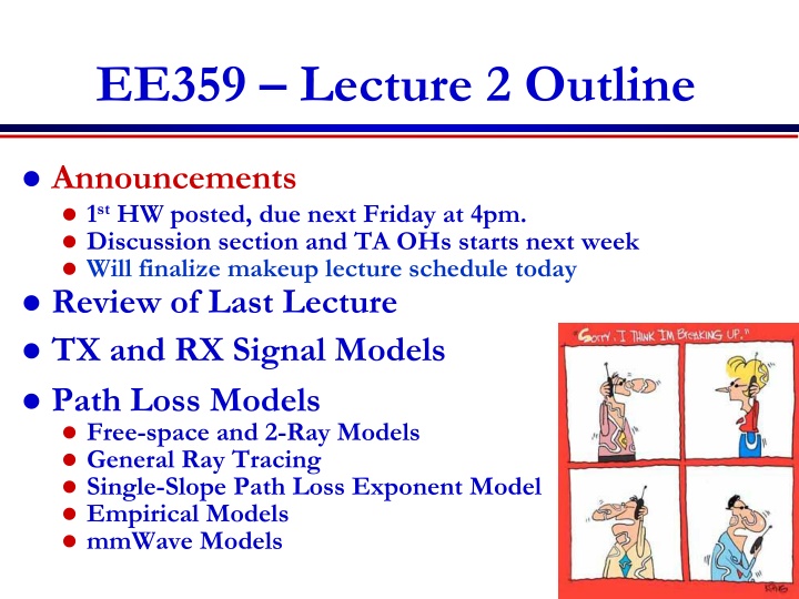 ee359 lecture 2 outline