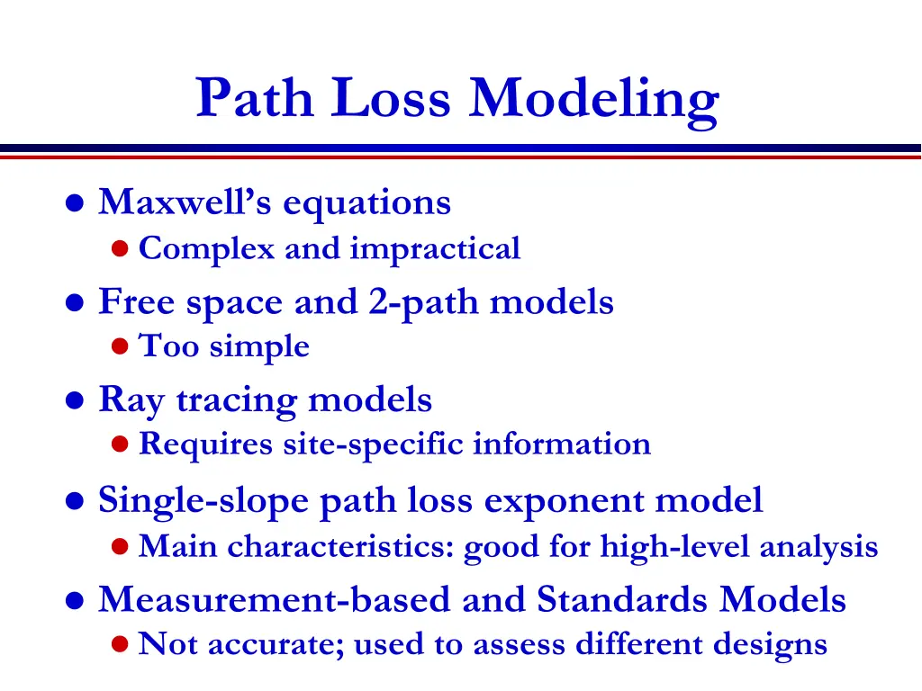 path loss modeling