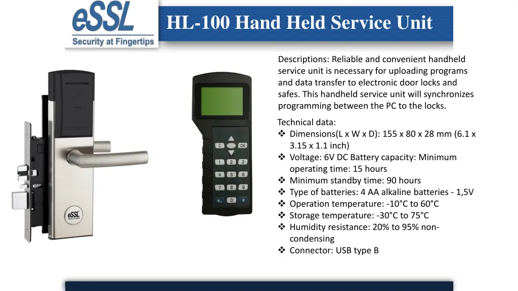 hl 100 hand held service unit