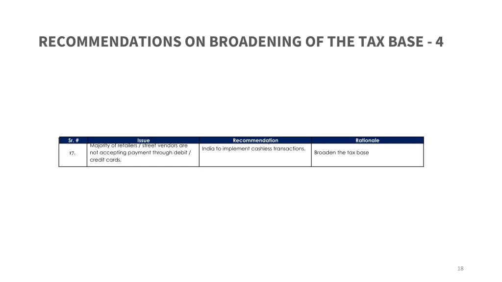 recommendations on broadening of the tax base 4