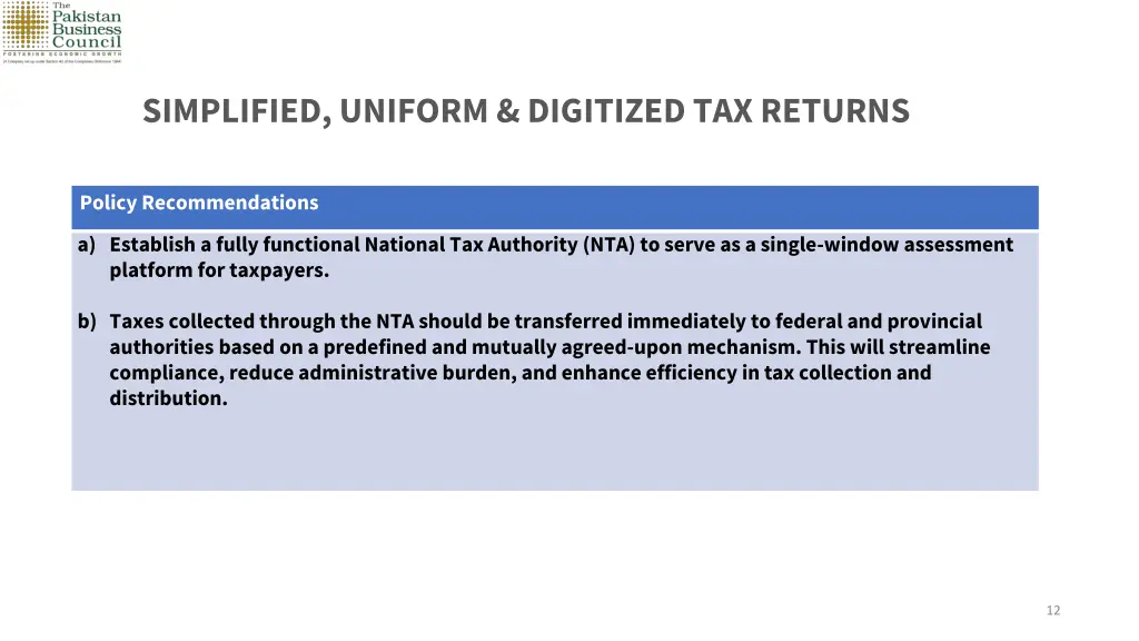 simplified uniform digitized tax returns