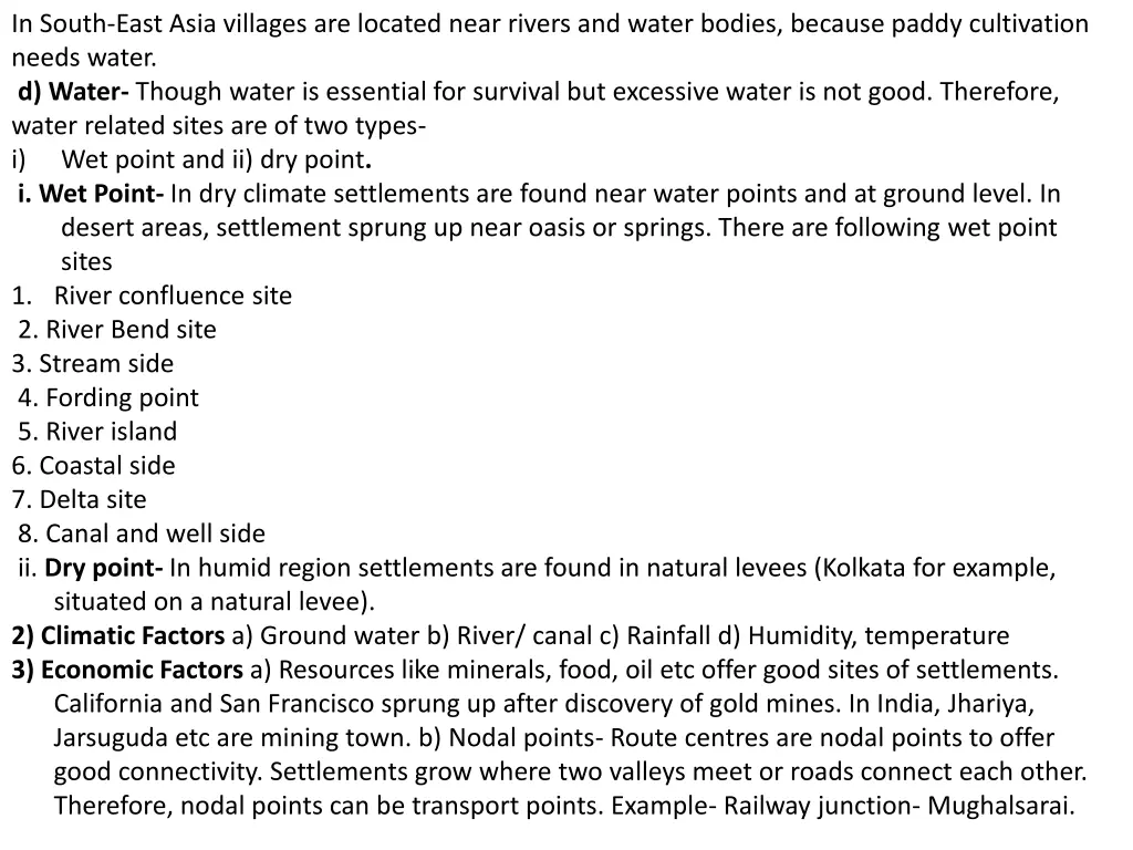 in south east asia villages are located near