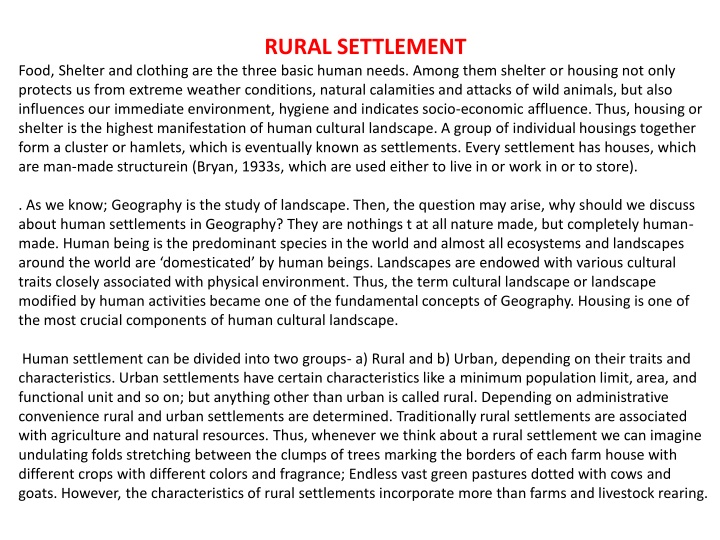 rural settlement
