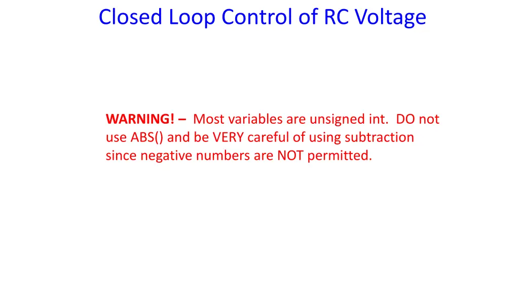 closed loop control of rc voltage 1