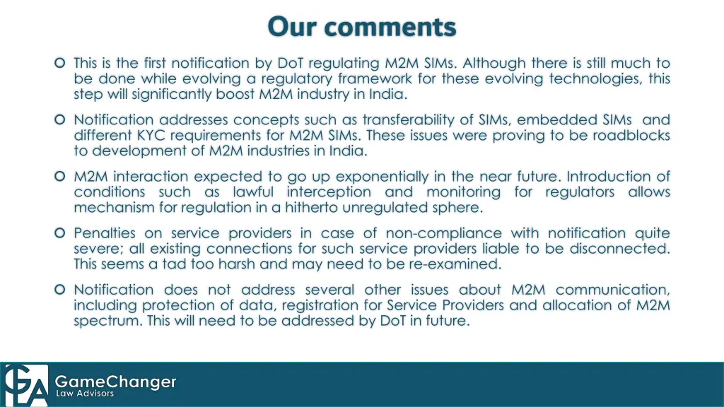 our comments