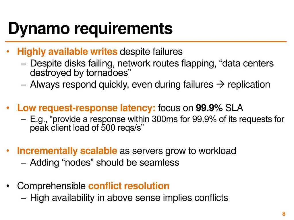 dynamo requirements