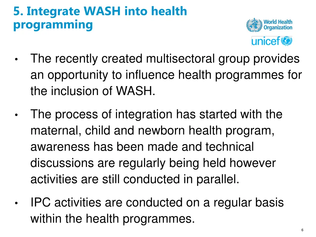 5 integrate wash into health programming