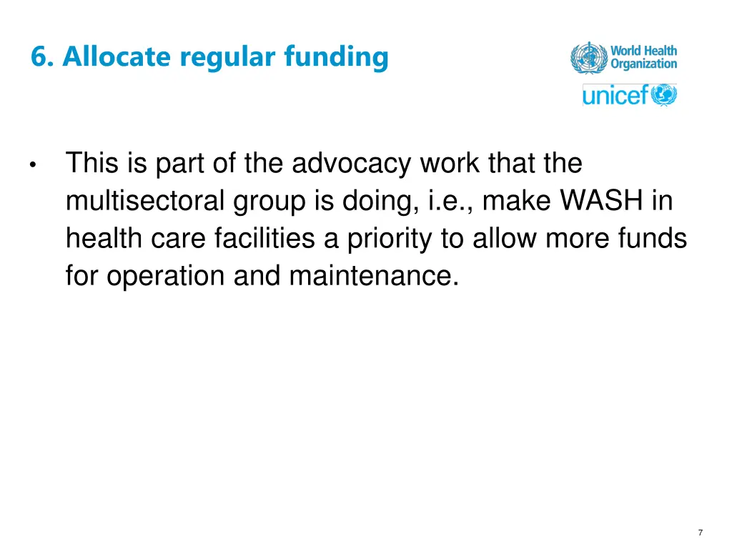 6 allocate regular funding