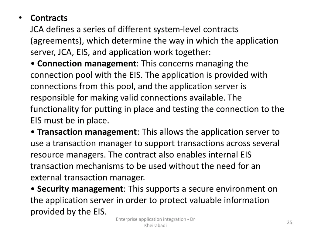 contracts jca defines a series of different
