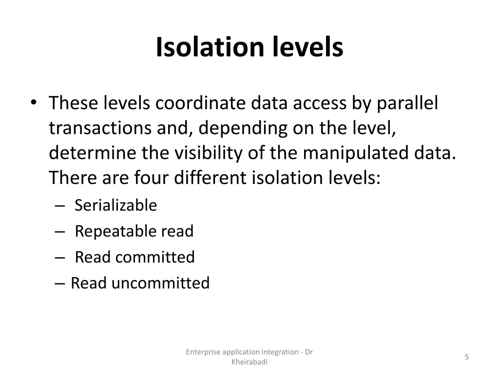 isolation levels