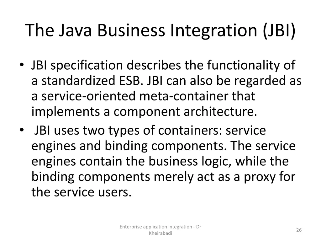 the java business integration jbi