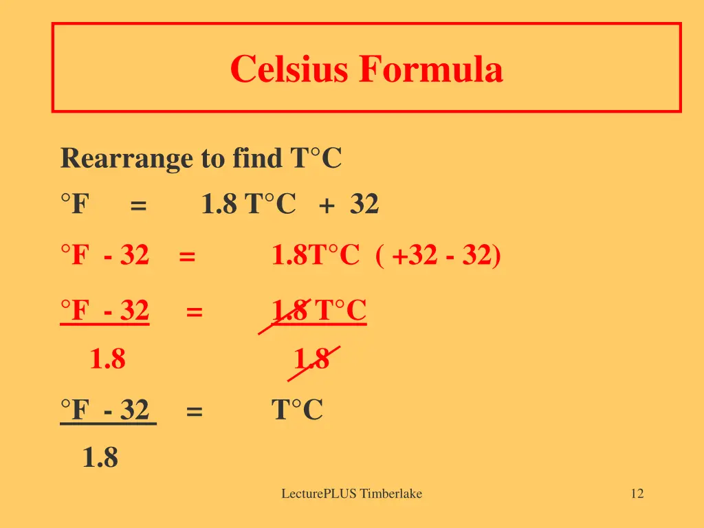 celsius formula