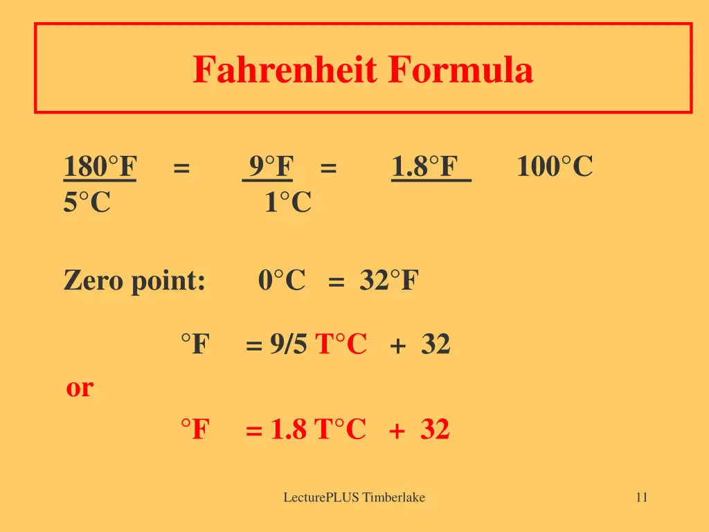 fahrenheit formula