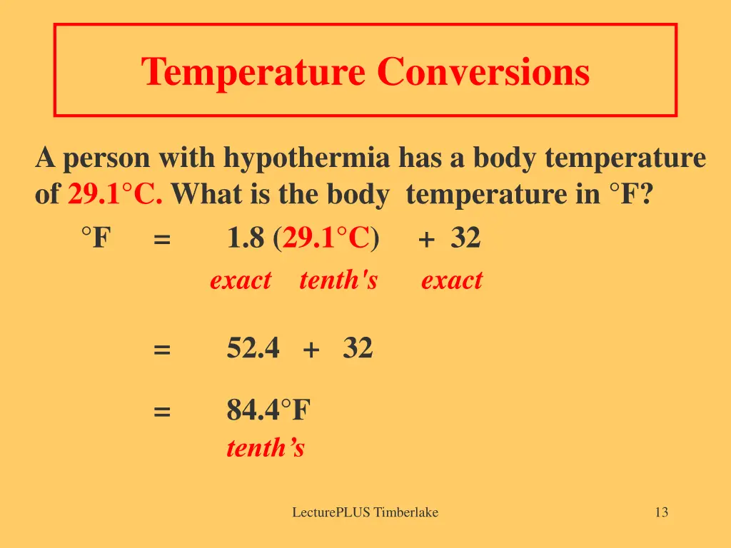 temperature conversions