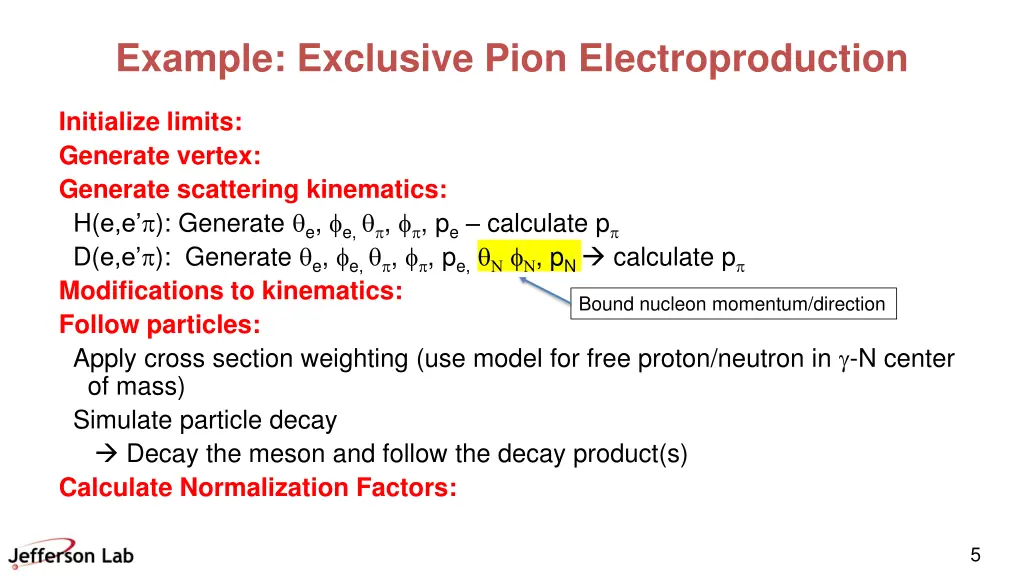 example exclusive pion electroproduction