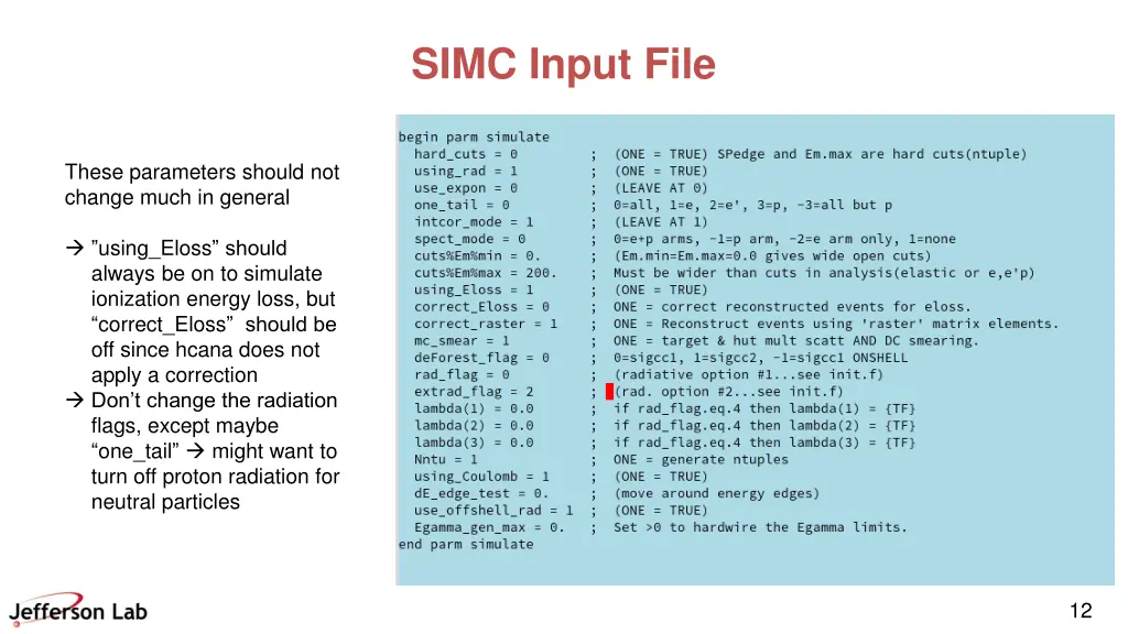 simc input file 1