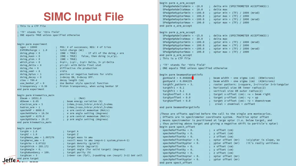 simc input file