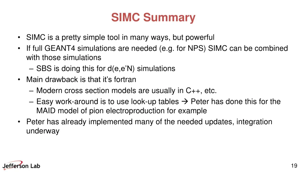 simc summary
