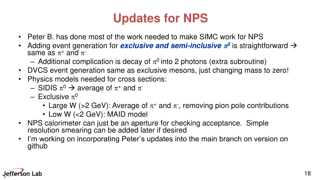 updates for nps