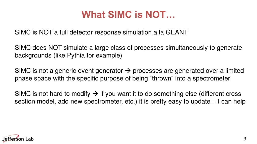 what simc is not