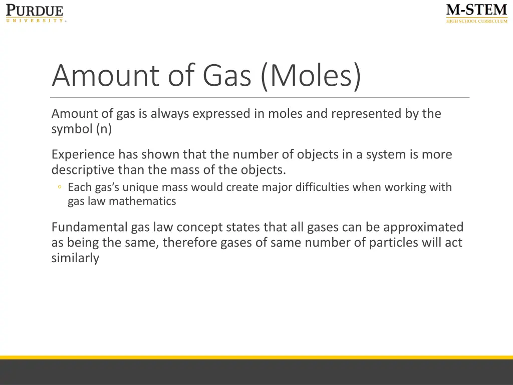 amount of gas moles