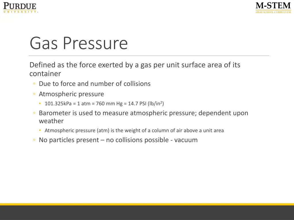 gas pressure