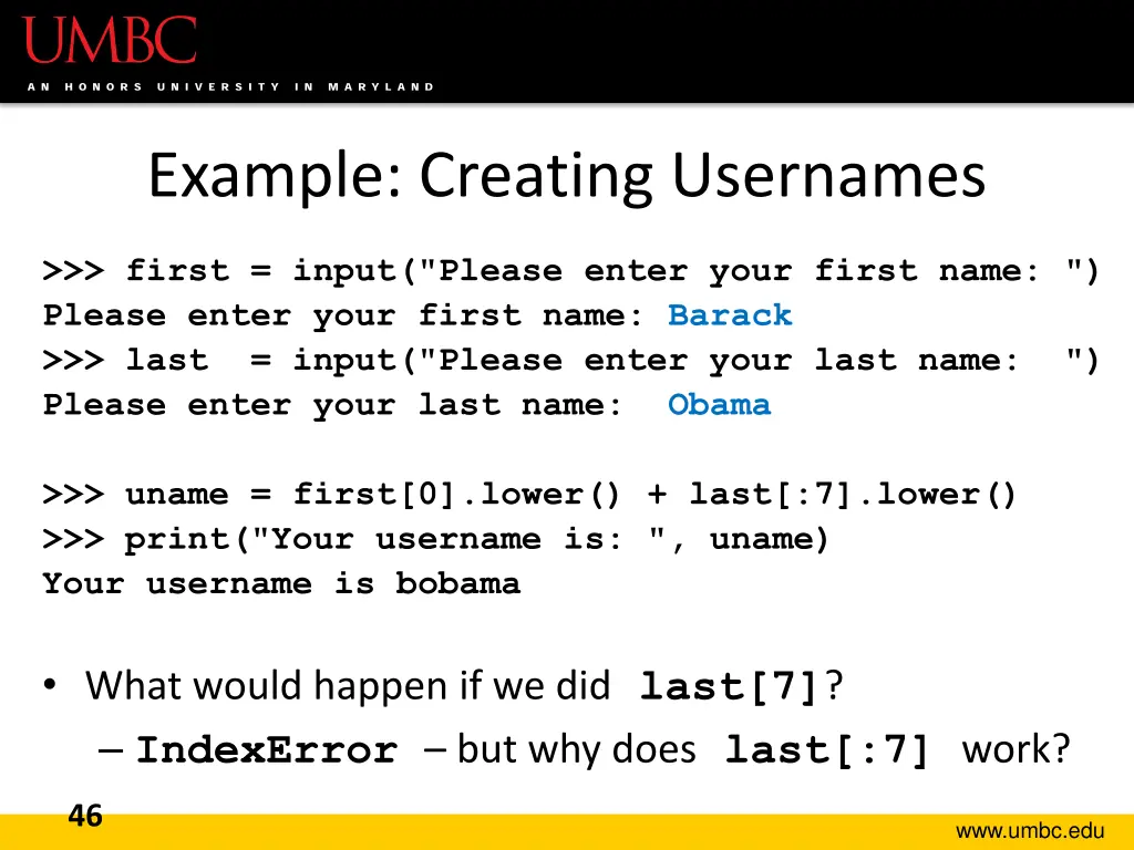 example creating usernames 2
