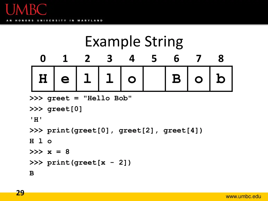 example string 2 3 4 h e l l o