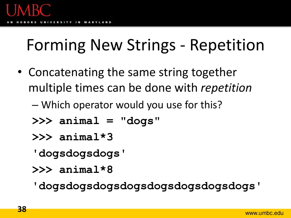 forming new strings repetition