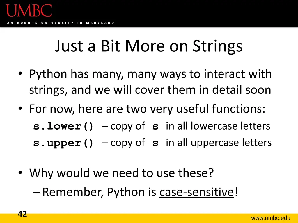 just a bit more on strings