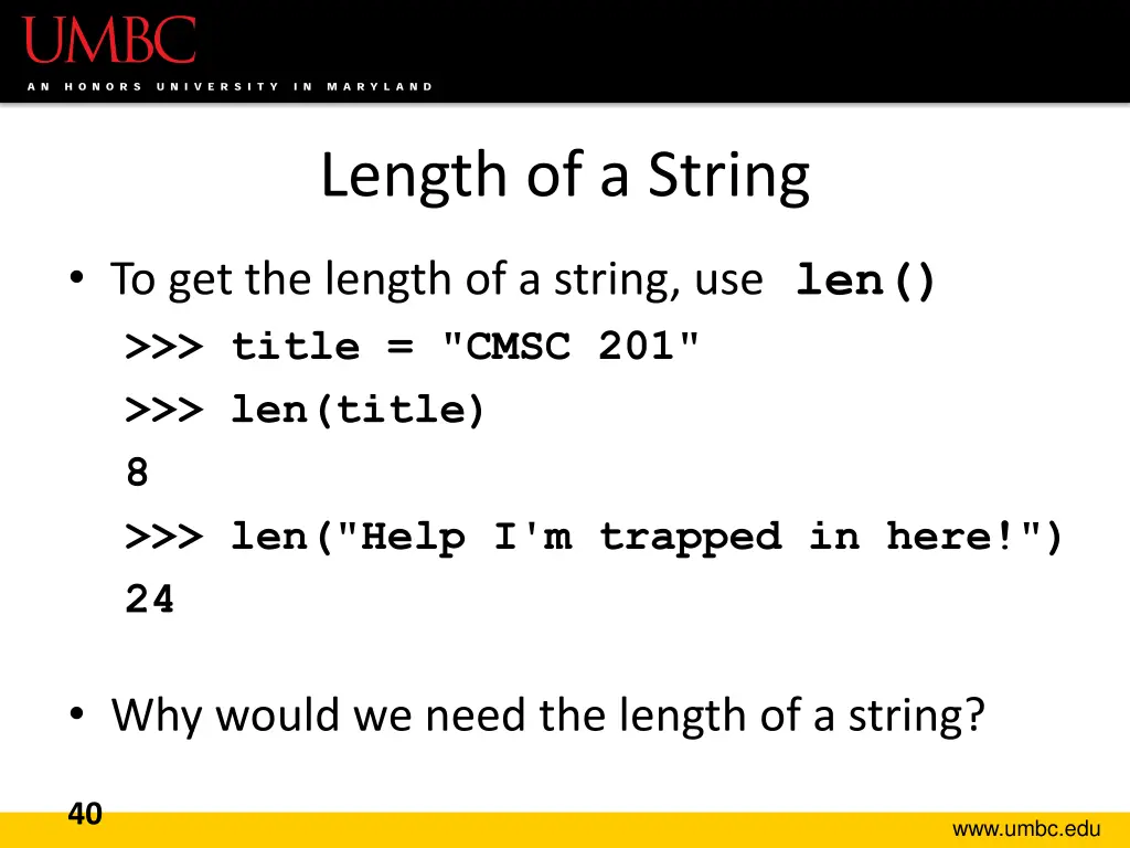length of a string