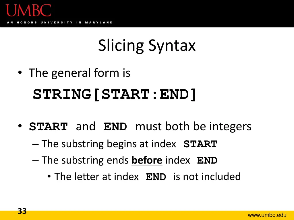 slicing syntax