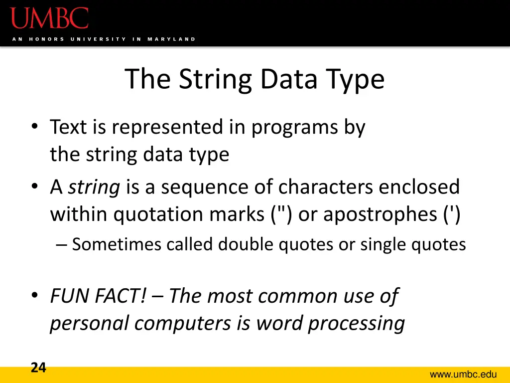 the string data type