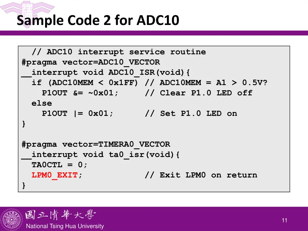 sample code 2 for adc10 3