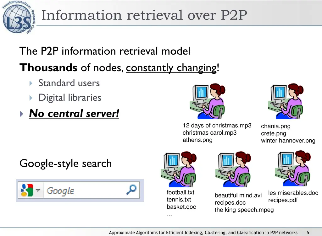 information retrieval over p2p