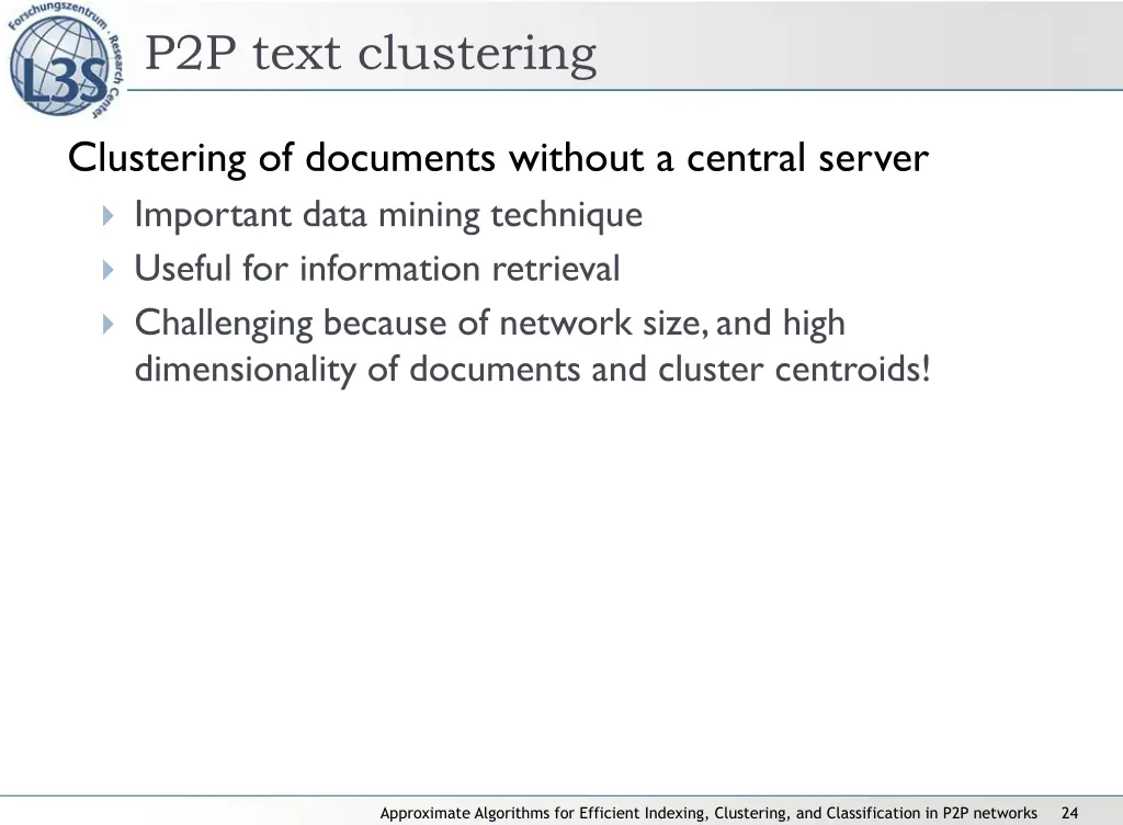 p2p text clustering