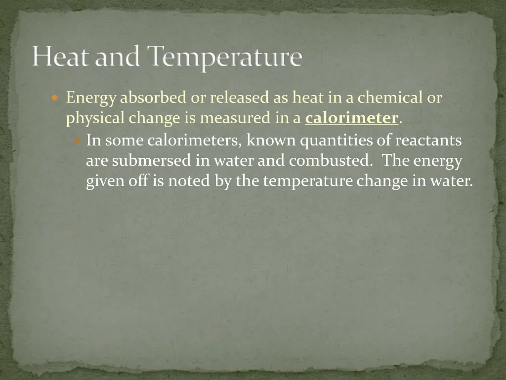 heat and temperature
