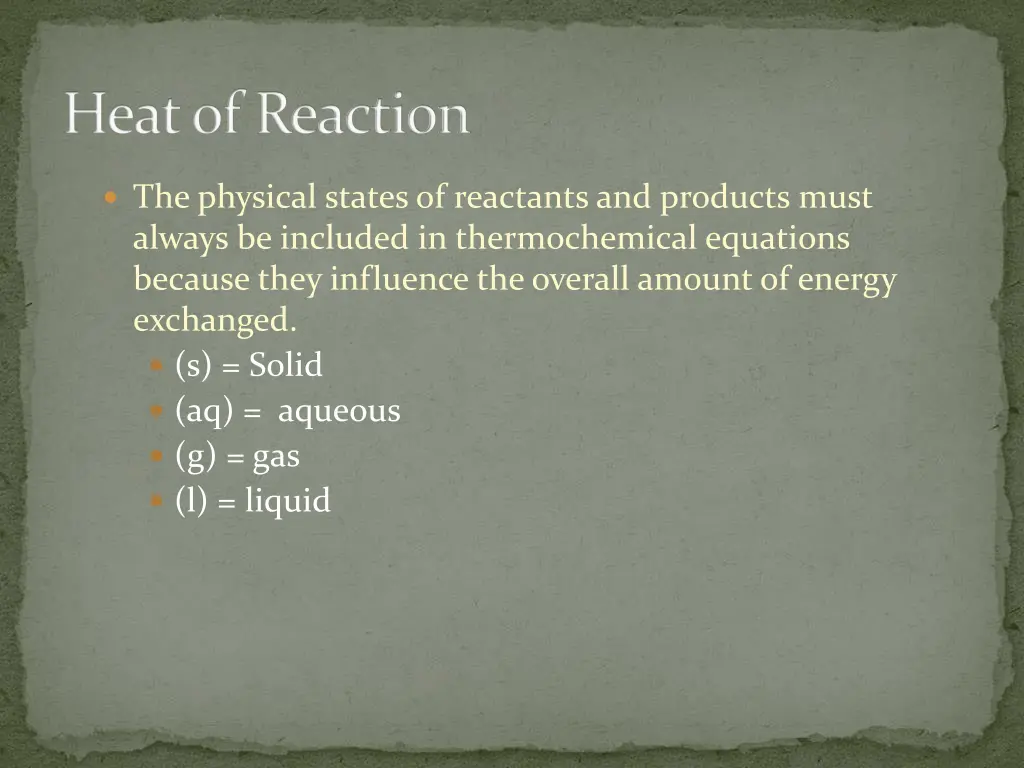 heat of reaction 3