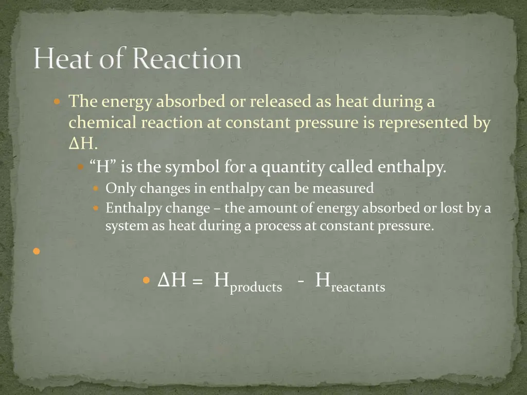 heat of reaction 4