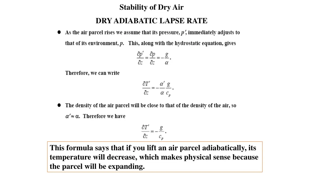 stability of dry air 1