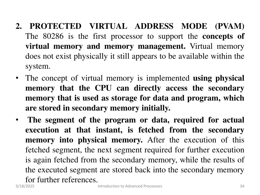 2 protected virtual address mode pvam the 80286